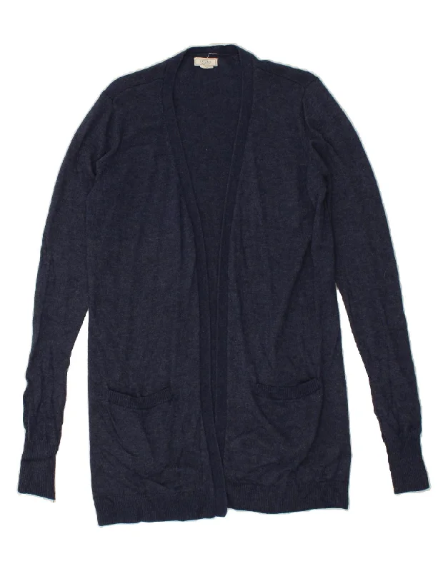 FAT FACE Womens Longline Cardigan Sweater UK 10 Small Navy Blue Nylon Casual Formal Business