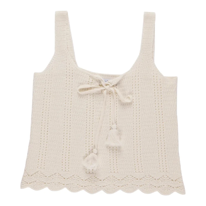 mySTYLE Women's Festival Crochet Sweater Tank Top Zippered Front Buttoned Front Snap Front