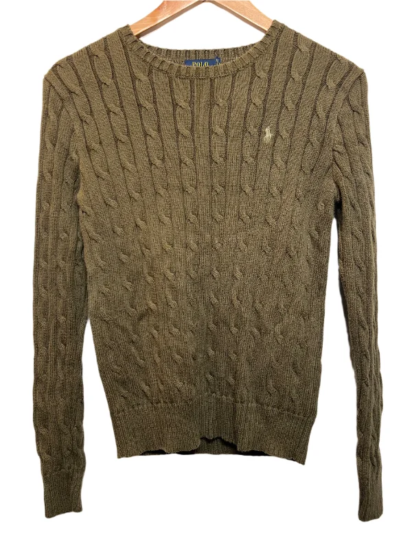 Polo Ralph Lauren Women's Brown Knitted Sweater (Size S) Turtle Neck Boat Neck Asymmetrical Neck