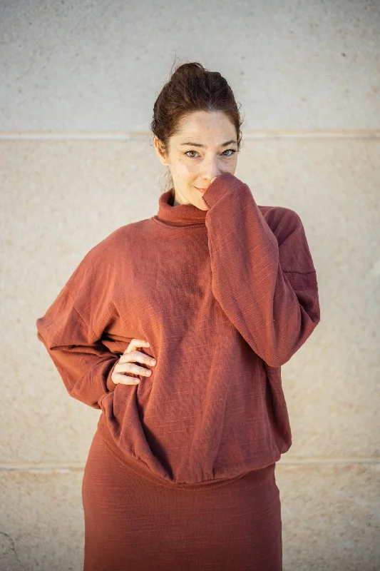 Sweater Alba - Rusty Red Layered Multi-layer Single Layer