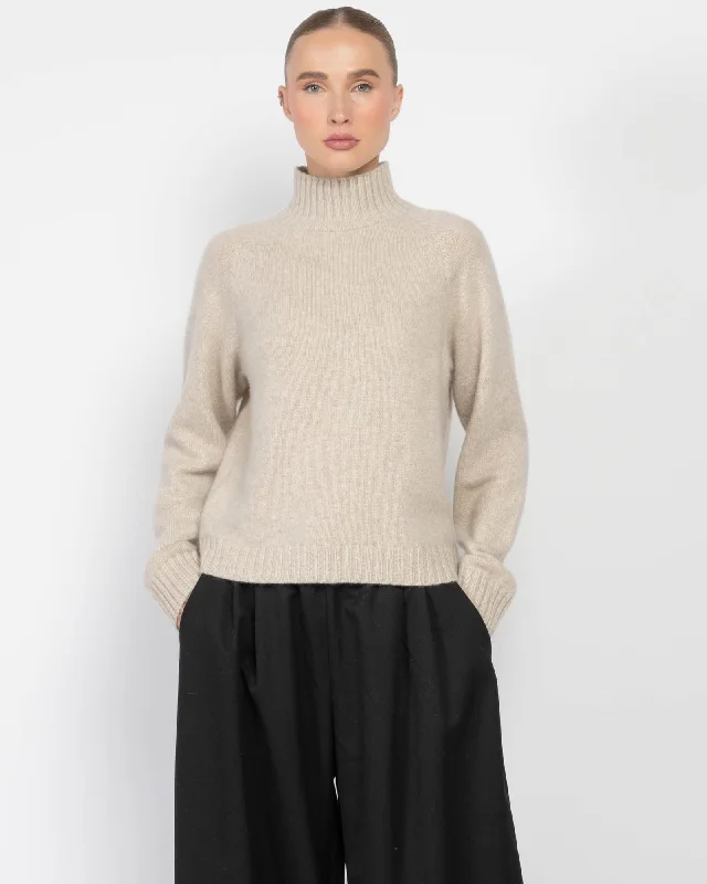 Turtleneck Sweater Herringbone Houndstooth Plaid