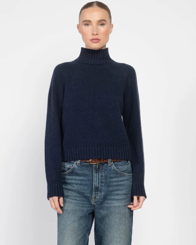 Turtleneck Sweater Solid Print Embellished