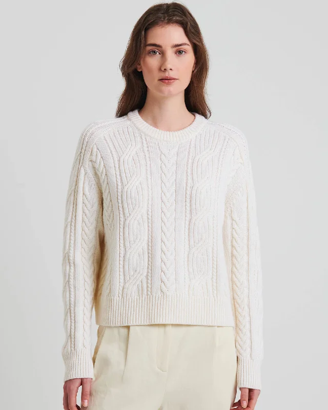 Cable Crewneck Sweater Lace Blend Ribbed Blend Corduroy Blend