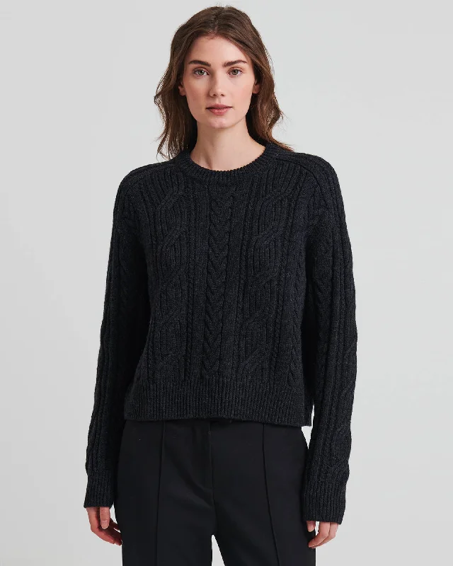 Cable Crewneck Sweater Polka Dot Checkered Tartan
