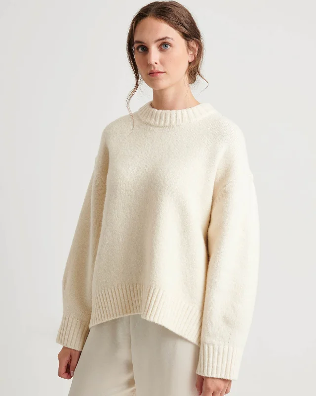 Wool Yak Oversized Sweater Toggled Drawstring Belted