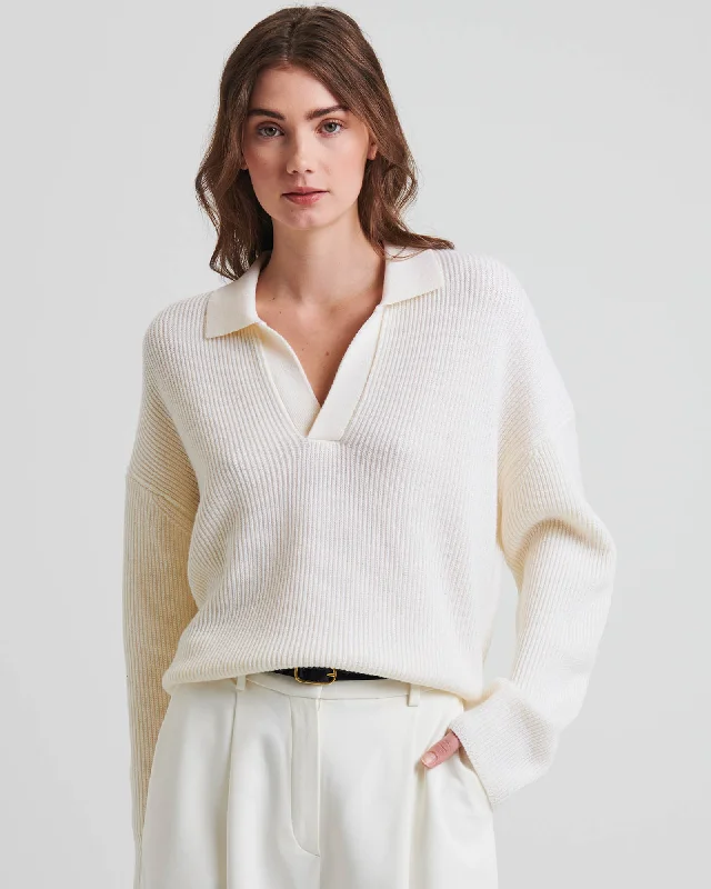 Relax Polo Sweater Houndstooth Herringbone Solid