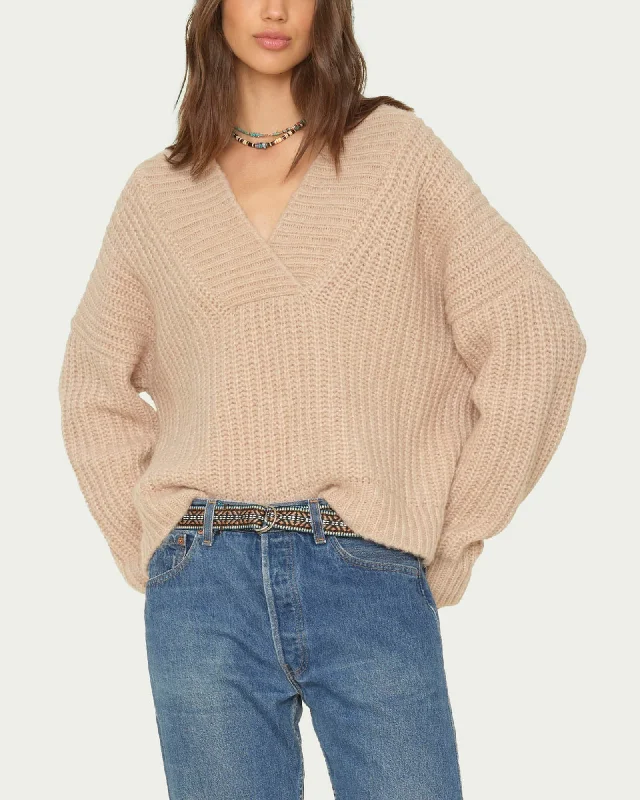 Keyes Sweater Notch Collar Peter Pan Collar Cowl Neck