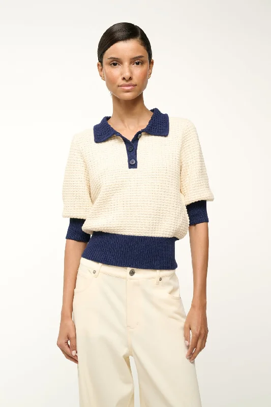 ALTEA SWEATER | IVORY NAVY Spandex Blend Rayon Blend Denim Blend