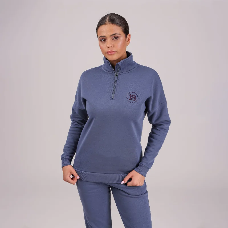 Aubrion Ladies Serene Half Zip Sweater Toggled Drawstring Belted