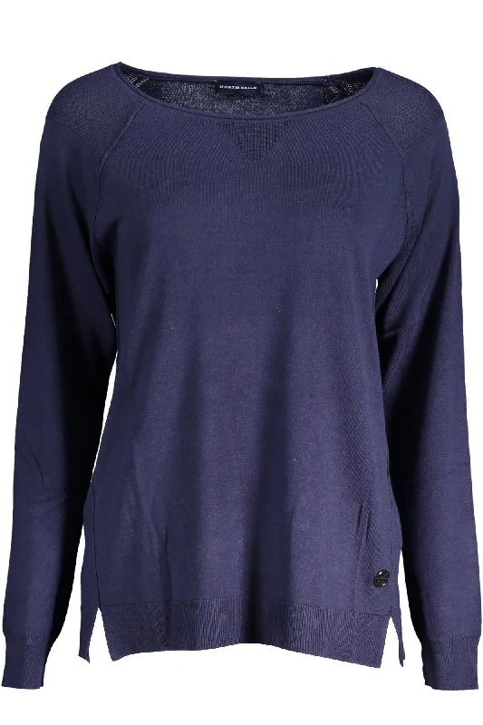 Blue Viscose Women Sweater Fitted Slim Tailored