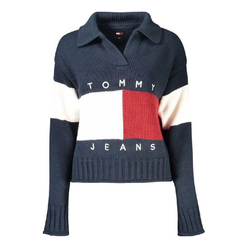 Blue Wool Sweater Front Pockets Side Pockets Patch Pockets