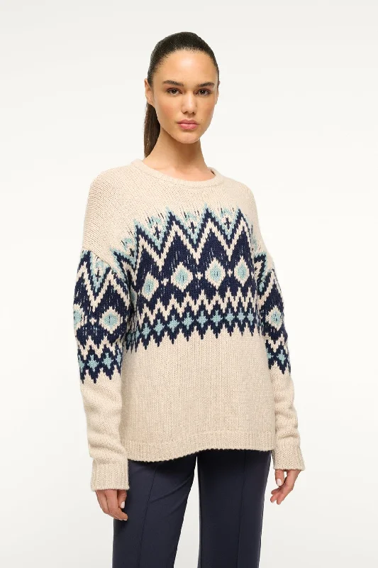 MORITZ SWEATER | OATMEAL MULTI FAIRISLE Tailored Straight A-Line