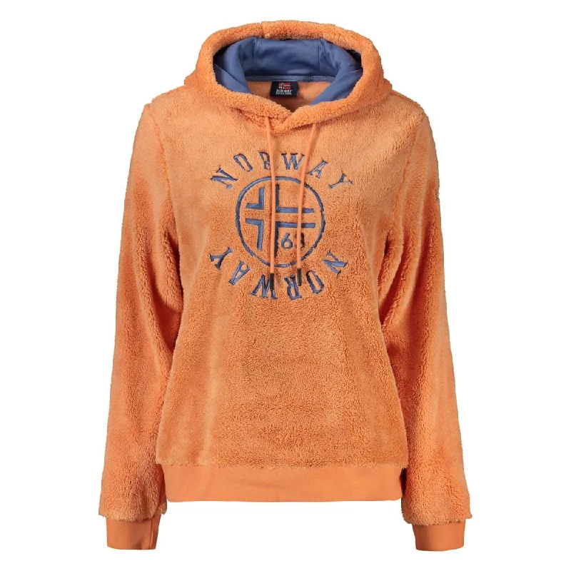 Orange Polyester Sweater Welt Pockets Slit Pockets Flap Pockets