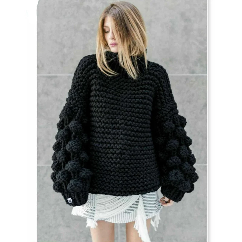 Turtleneck Women Sweaters Mesh Blend Leather Blend Suede Blend