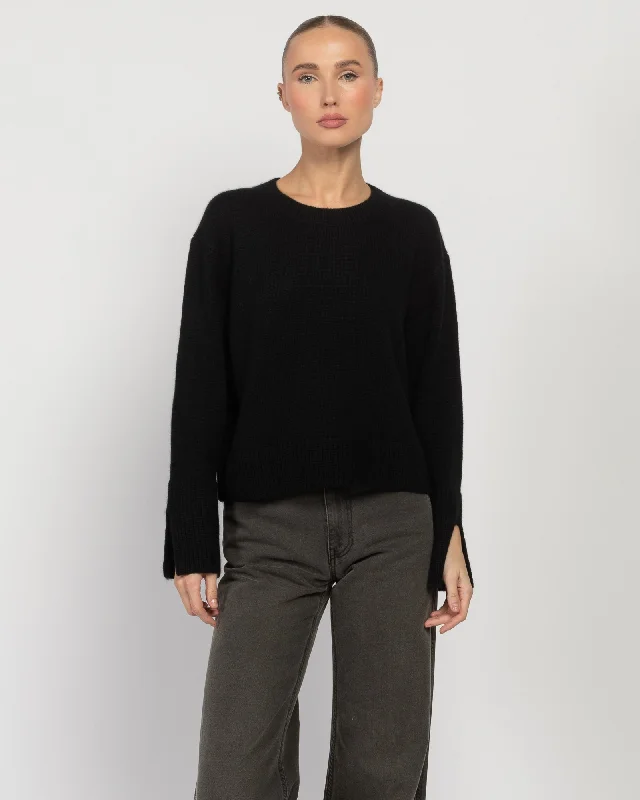 RD Sweater Solid Color Striped Floral Print