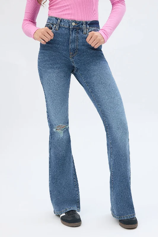 High Rise Flare Jeans Fashionable Bootcut Jeans
