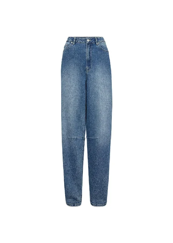 Janice Slung Jeans Wash Lunel - Denim Blue Stylish Stone-Wash Denim Jeans