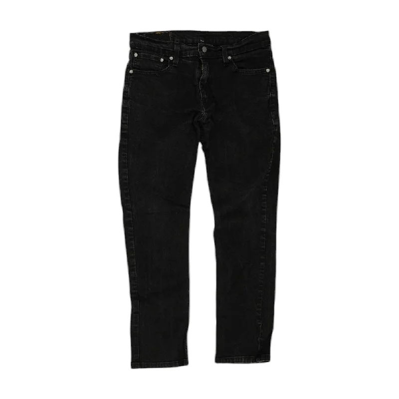 511 Black Solid Slim Jeans Casual Distressed Skinny Jeans