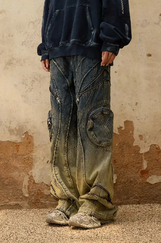 Alien Gradient Jeans Cozy Tencel Blend Denim Jeans