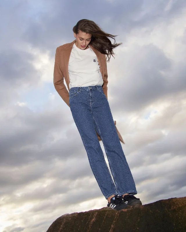 Arch Straight Jeans - Pebble Mid Stone Casual Straight-Leg Jeans