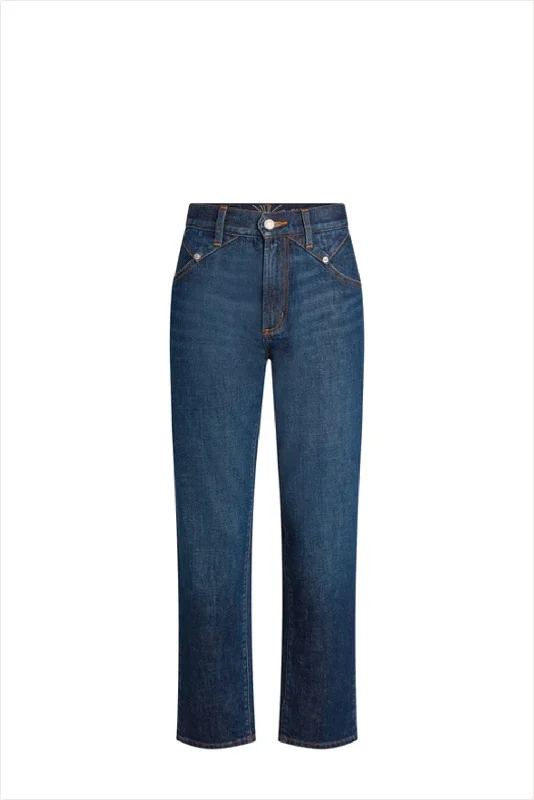 Daily Blue Nidra Slim Barrel Jeans Comfortable Faded High-Rise Jeans