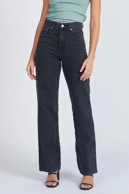 Echo Straight Jeans - Concrete Black Stylish Slim Fit Denim