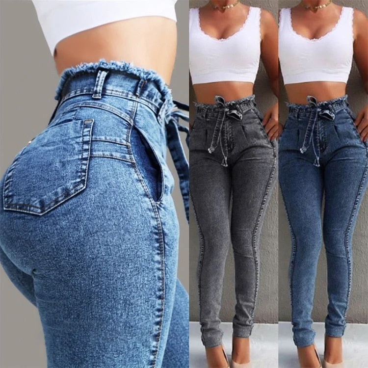 Fringed jeans Comfortable Dark Wash Jeans