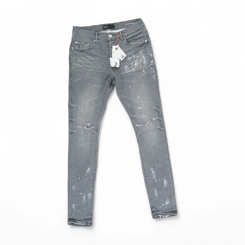 Gray Solid Jeans Stylish Acid-Wash Jeans
