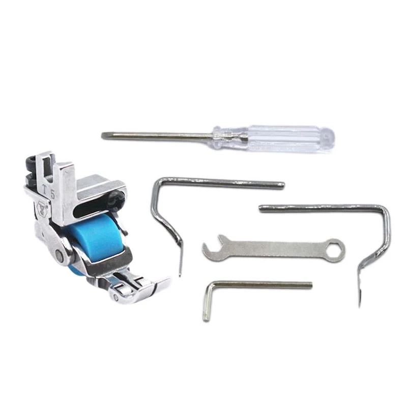 Maxbell Industrial Sewing Machine Presser Foot 5 in 1 for Thick Fabric Chiffon Jeans Rubber Wheel Trendy Plus Size Jeans