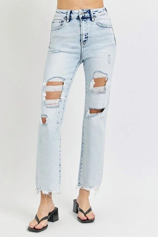 Let Me See The Light Straight Jeans Trendy Acid Wash Skinny Jeans