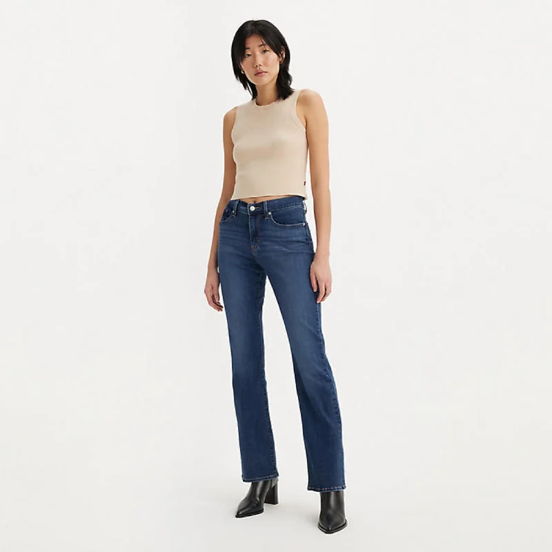 Levi's Classic Women's Bootcut Jeans - Lapis Awe Chic Rolled Cuff Denim Jeans
