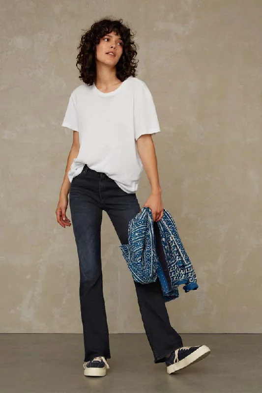 Marie Jeans Blue Black Worn Stylish Plus Size Denim Jeans
