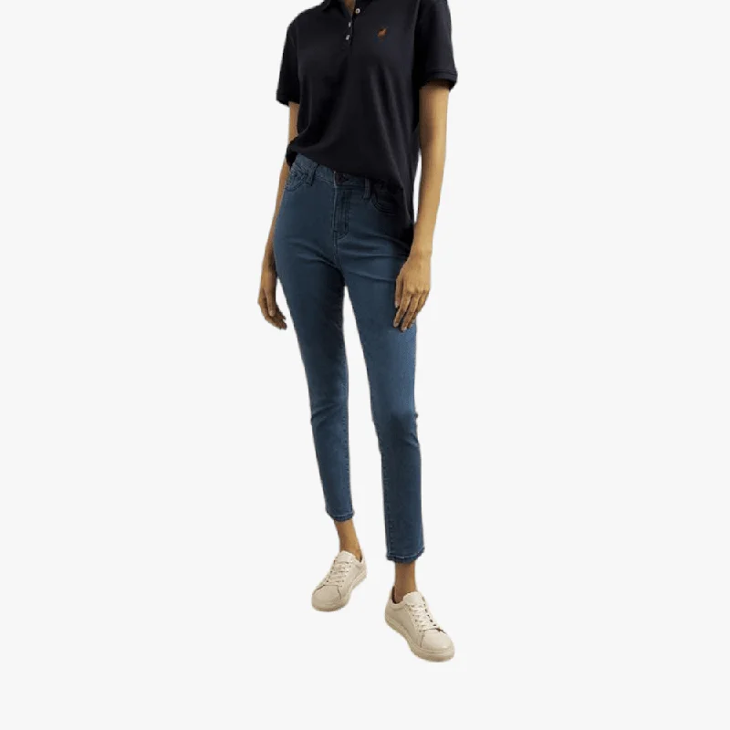 Polo Womens Skinny Jeans Dark Wash Cozy Wide-Legged Jeans