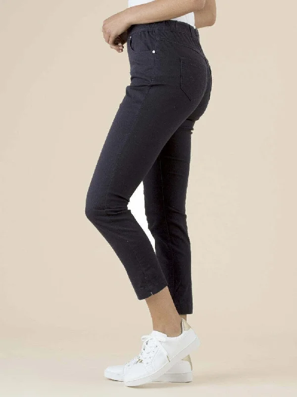 Pull on Jeans - Navy Trendy Classic Fit Jeans