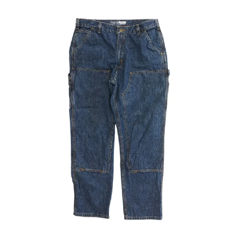 Solid Relaxed Jeans Elegant Tapered Leg Denim