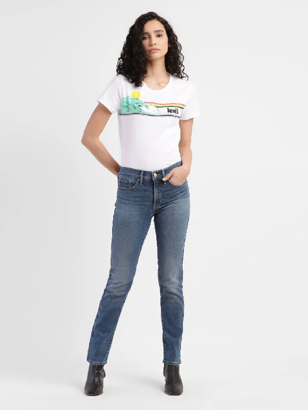 Women's Mid Rise 312 Slim Fit Jeans Casual Distressed Denim Jeans