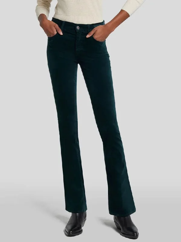 7 For All Mankind Bootcut Velvet Jeans Hunter Green Fashionable Cropped Denim Jeans
