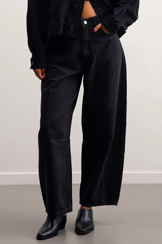ICON BARREL JEANS Stylish Shredded Denim Jeans