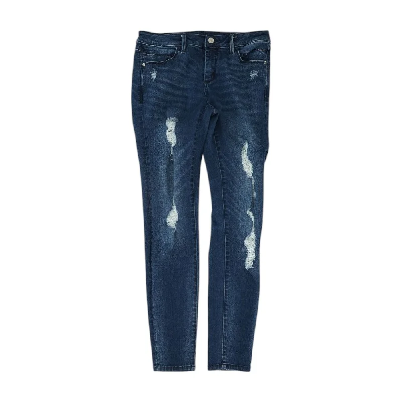 Blue Solid Low Rise Skinny Leg Jeans Trendy Classic Fit Jeans