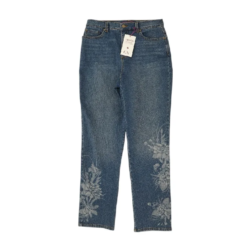Blue Solid Mid Rise Slim Leg Jeans Trendy Pleated Waist Jeans
