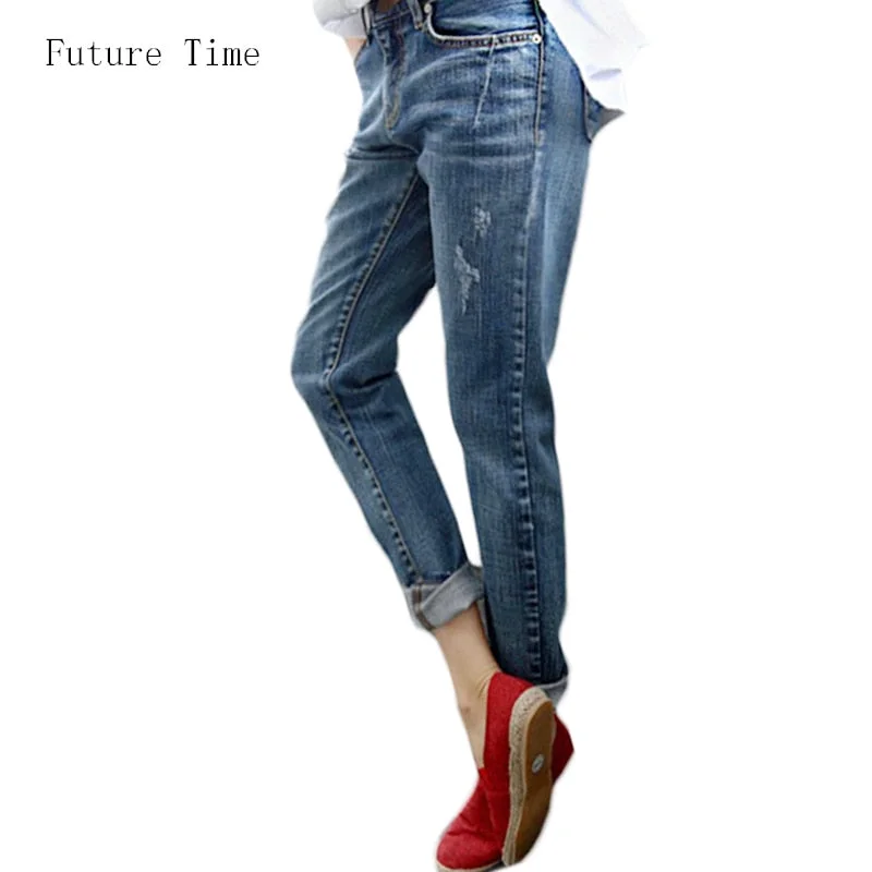 Vintage Distressed Regular Spandex Ripped Jeans Chic Ripped Jeans