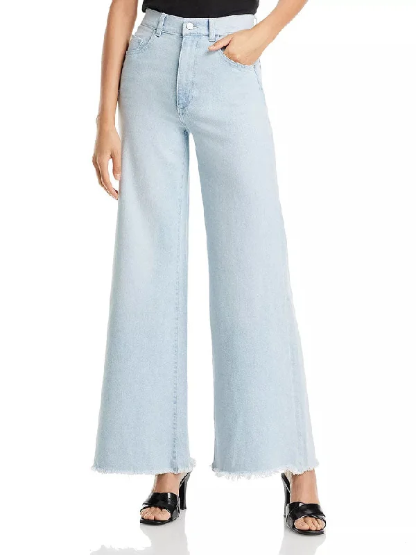 DL1961 Hepburn Wide Leg Jeans Poolside Comfortable Folded Hem Jeans