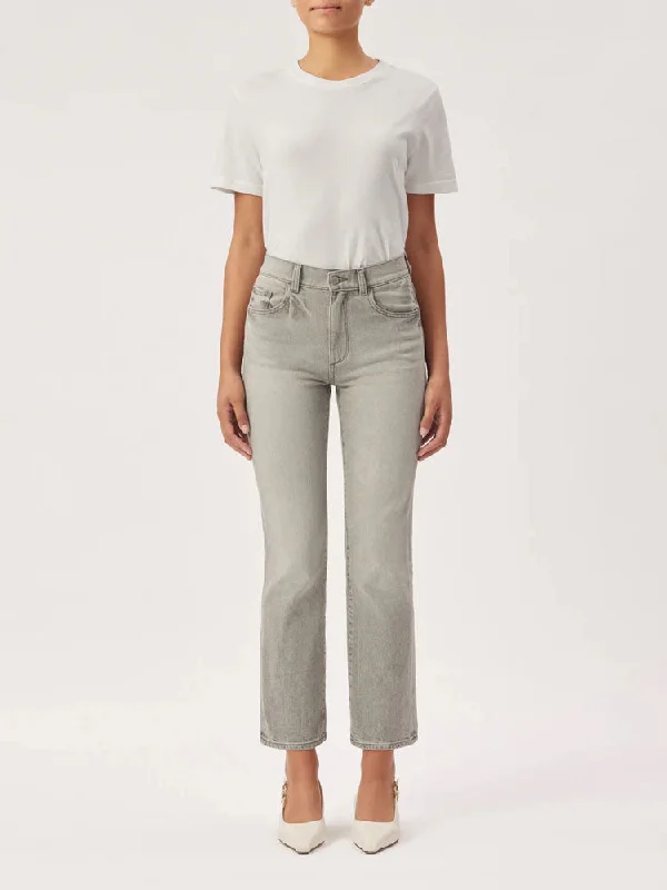 DL1961 Patti Straight Jeans Light Smoke Elegant High-Waisted Flared Jeans