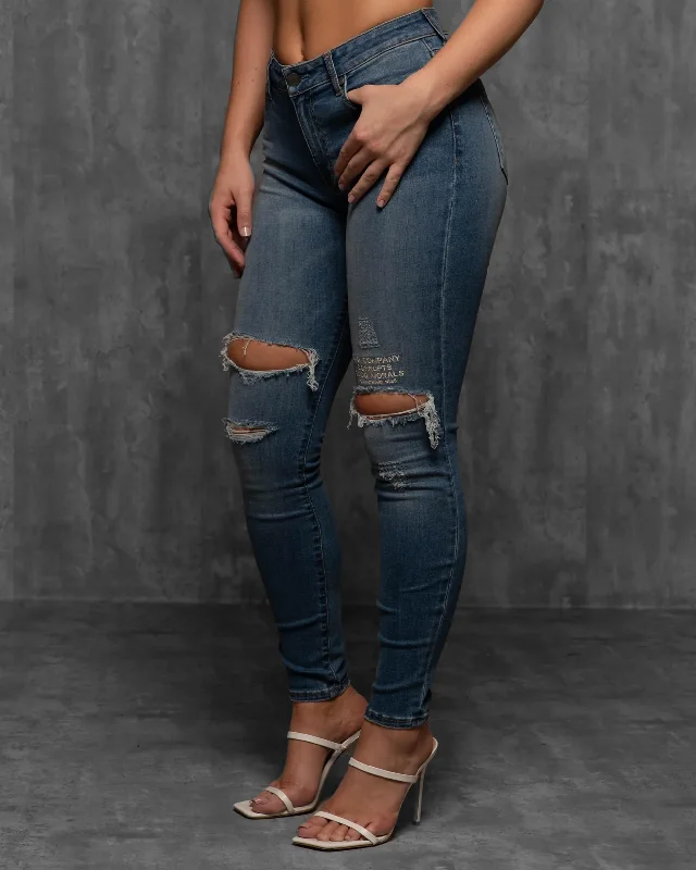 Halo Denim Jeans Fashionable Distressed Jeans