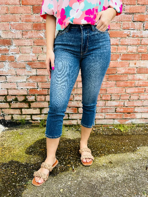 Judy Blue Catch You Later Skinny Capri Jeans Classic Blue Denim Jeans