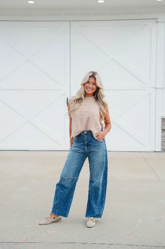 Just Black Barrel Jeans Trendy Low-Rise Slim Jeans