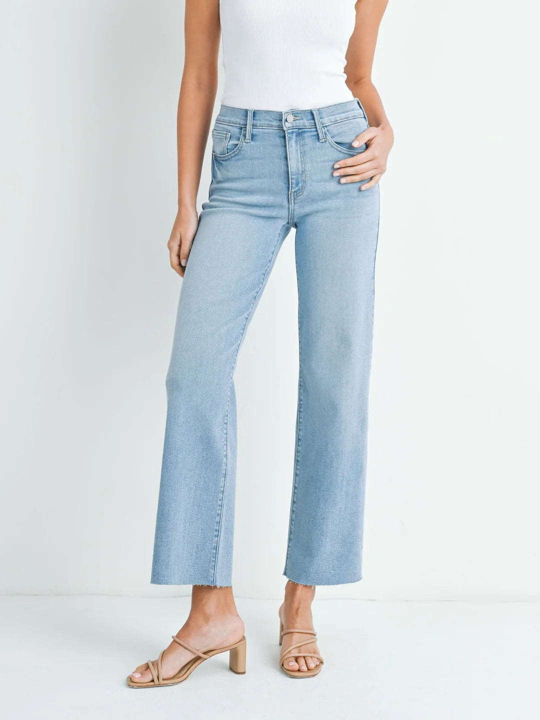 JBD Slim Palazzo Jeans Comfortable Mid-Rise Jeans