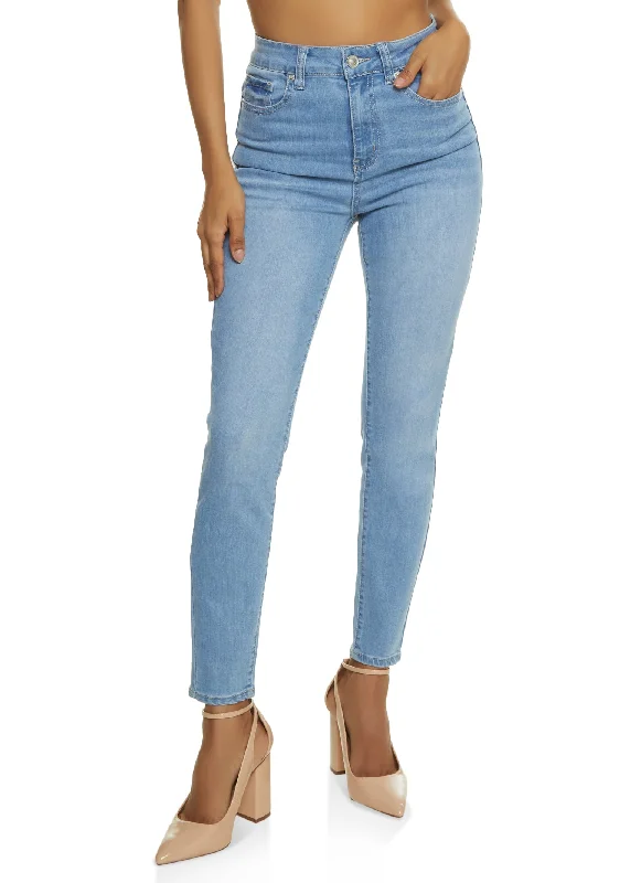 WAX Whiskered High Waist Skinny Jeans Cozy Wide-Legged Jeans