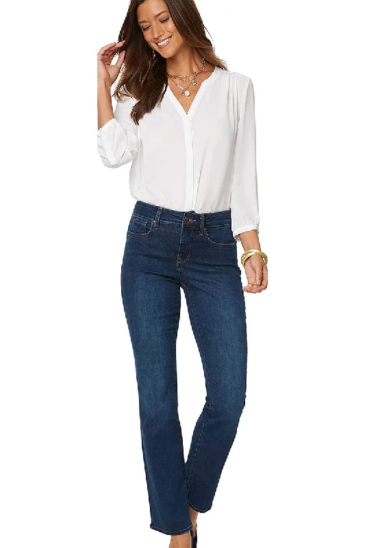 NYDJ Marilyn Straight Jeans - Quinn Casual Light Wash Jeans