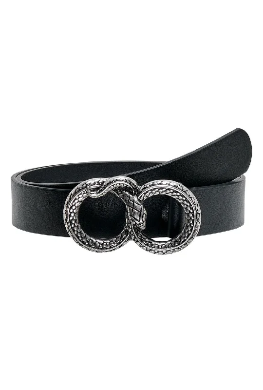 ONLY ESTHER PU JEANS BELT Chic Rolled Cuff Denim Jeans